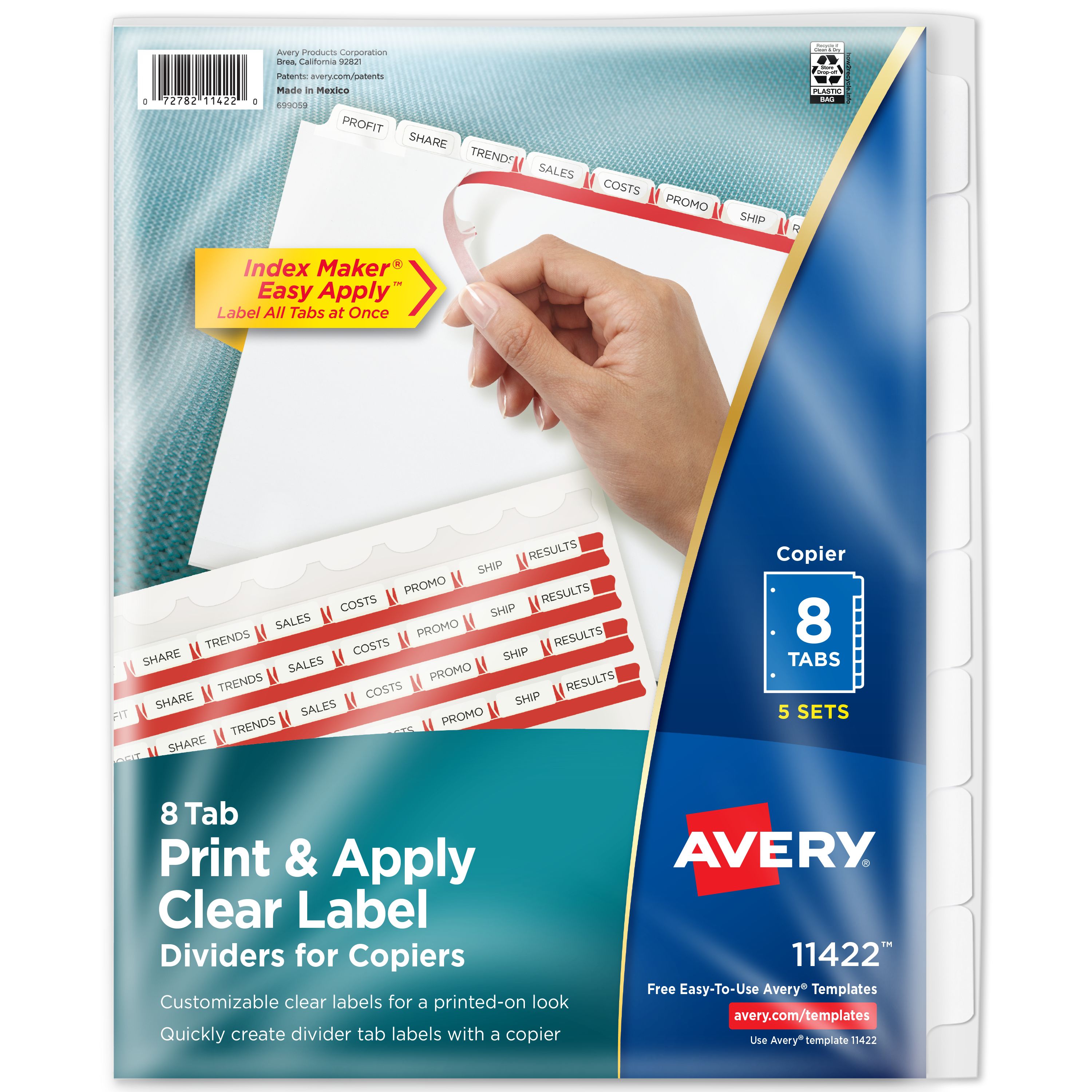 spr02076 – Sparco Reverse collated印刷onタブDividers 1/6 Cut